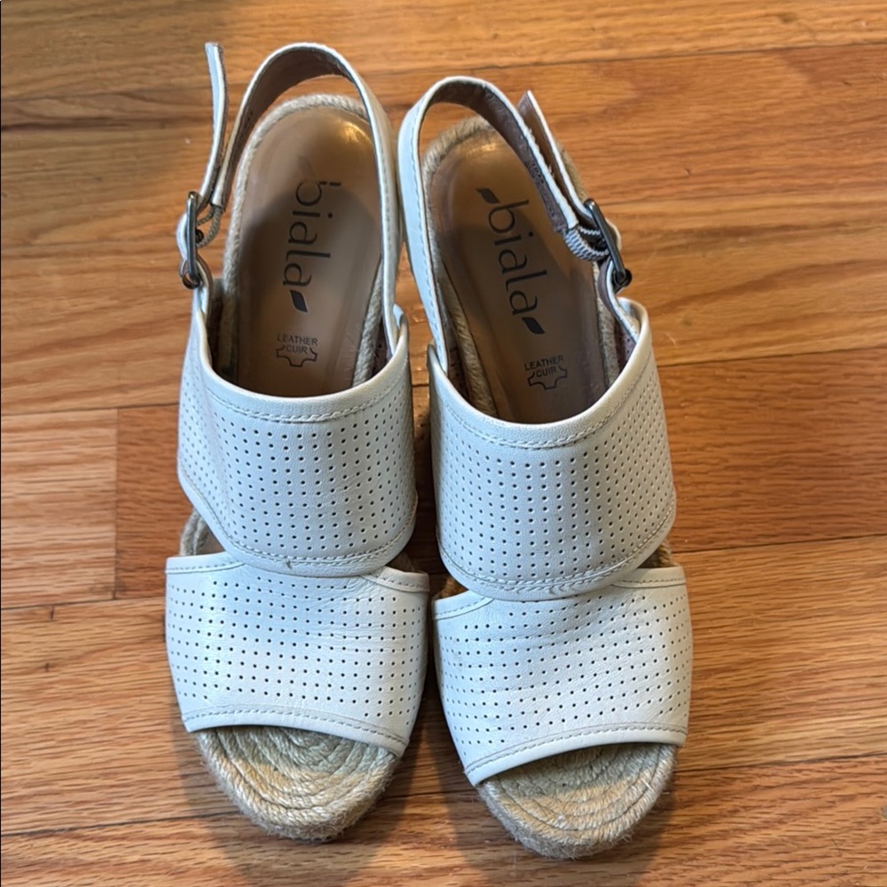 Women's White Leather Sandals